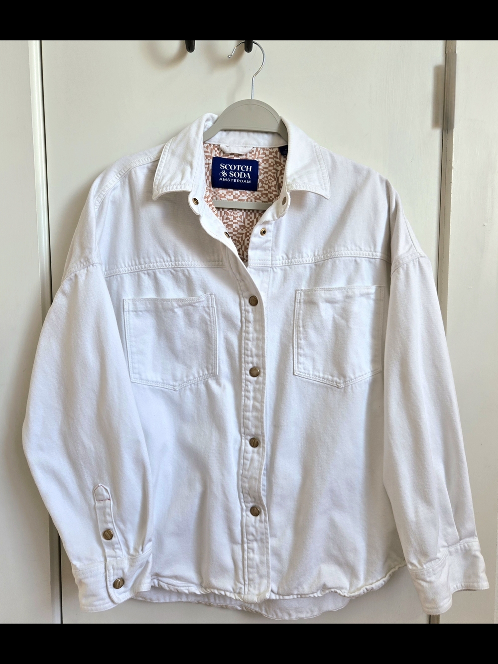 Scotch & Soda White Button-Front Utility Shirt